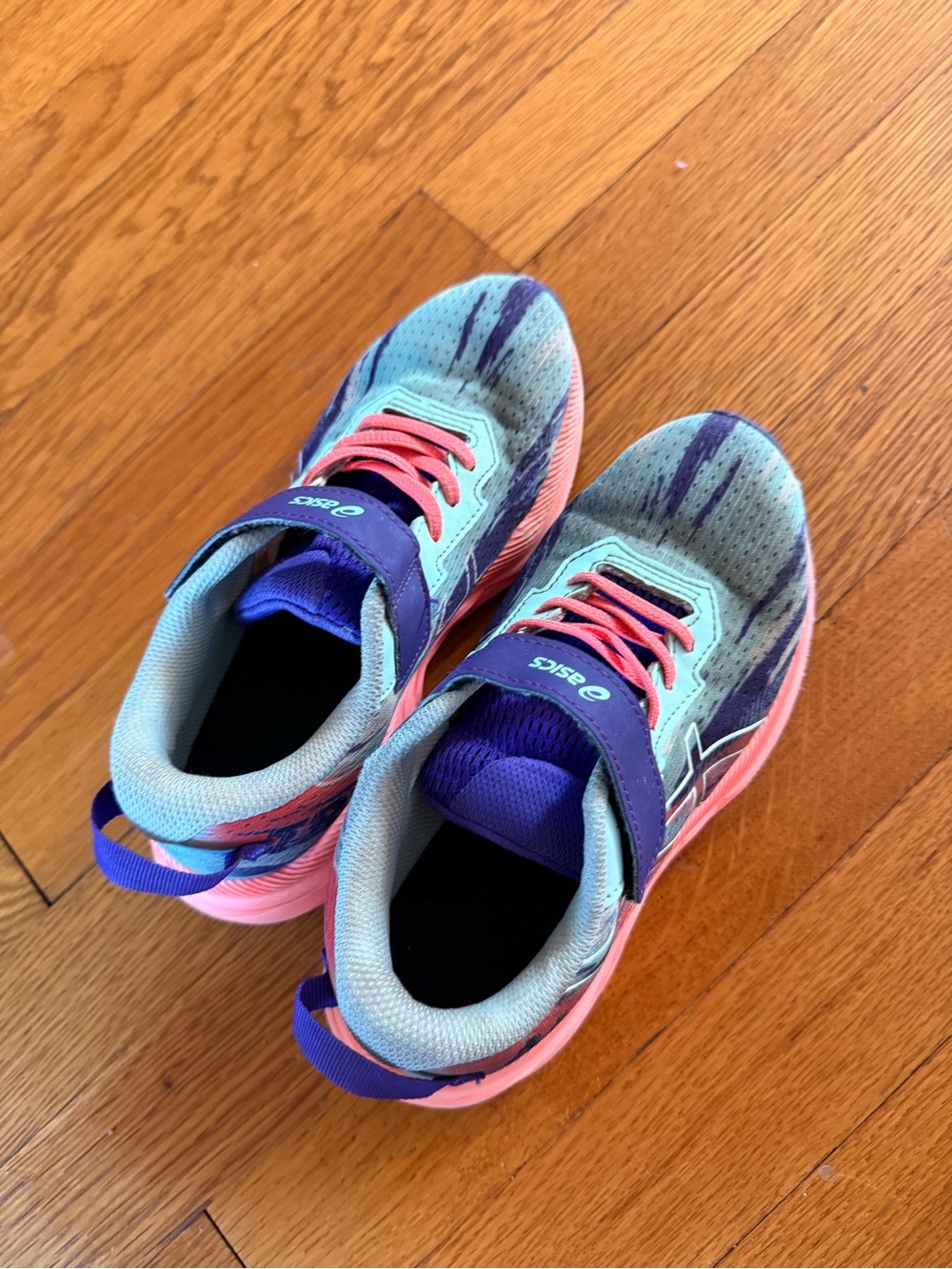 ASICS Kids' Teal, Purple & Pink Sneakers- Size US 1